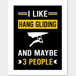 3 People Hang Gliding Glider Posters and Art